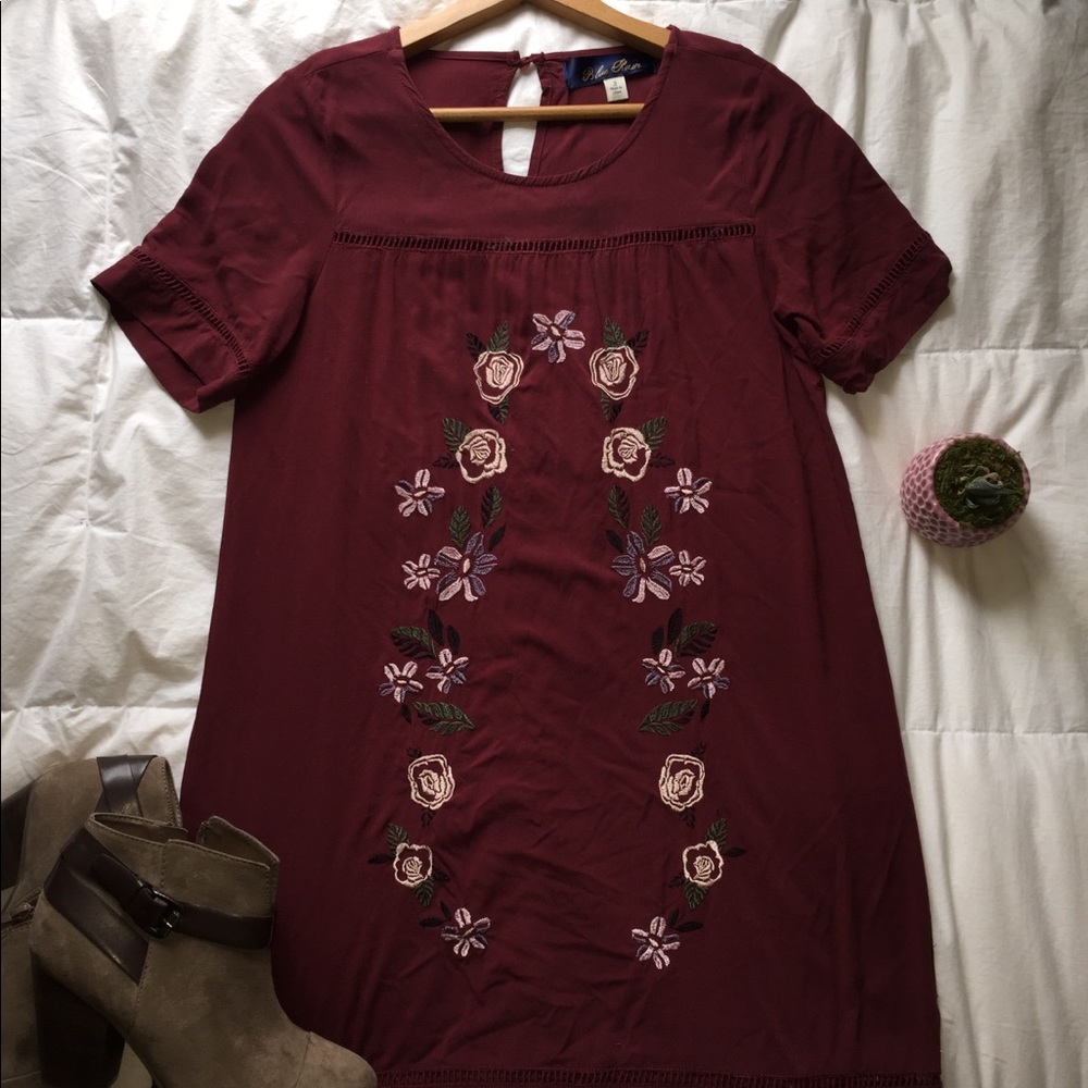 Embroidered Shift Dress